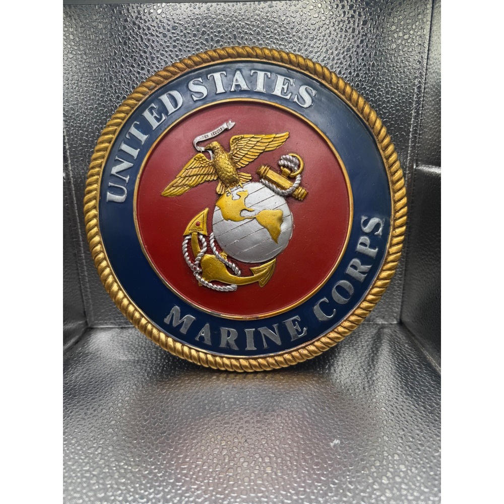 United States Marine Corps USMC Plaque EGA Eagle Globe Anchor Spooniques 9.5"